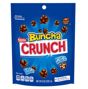 Buncha CRUNCH Bunches Of Crunchy Real Milk Chocolate Candy, Resealable 8 oz Bag - Picture 1 of 7