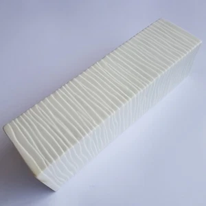 Jarrón torre cuadrada acristalada cerámica blanca modernista textura ondulada 34 cm Alemania Occidental - Imagen 1 de 12