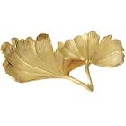 2X( Ginkgo Biloba Leaf Decorative Tray Gold Jewelry Tray Desk5308