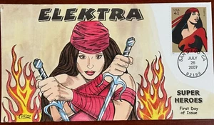 4159i Marvel Comics "ELEKTRA" single FDC Collins Hand-Painted. Perfect!! - Picture 1 of 1