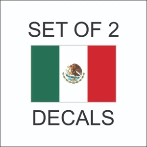 Set Of 2 Mexican Flag Sticker Decal Vinyl  Bumper Mexico Car Window - Picture 1 of 1