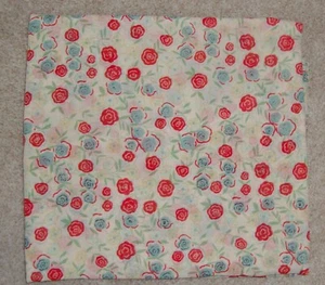 Beige, Red & Blue Voile Woven Fabric - 1 5/8 yards - New - Very Pretty! - Picture 1 of 1