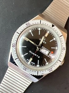 Vintage Men’s Timex Q Divers 38MM 58369 06679 Rare Original Model Running - Picture 1 of 23
