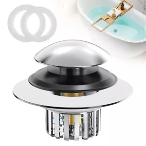 Universal Kitchen Bathroom Sink Plug Stopper Wash Basin Core Pop Up Drain Filter - Picture 1 of 7