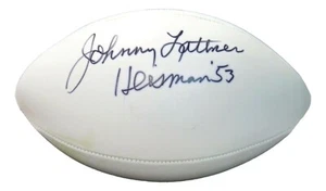 Johnny Lattner Twice Signed Autographed Football Notre Dame PSA/DNA AJ56115 - Picture 1 of 5