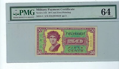 Military Payment Certificate  Series 541 50c First Printing PMG  64 - Image 1 of 2