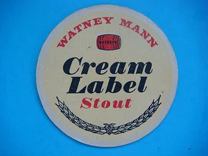 Vintage Beer Coaster ~ Sleeman Brewery WATNEY MANN Cream Label Stout ~ ENGLAND - Picture 1 of 2