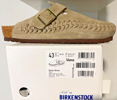 Kith Birkenstock Gamuza Boston Trenzado Hombres Talla 43 - EE. UU. Talla 10 Taupe 2025, NUEVO Foto 1 de 4