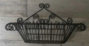 Vintage viktorianischer französischer Chic Schmiedeeisen Metall Drahthalterung Garten Pflanzgefäß - Bild 1 von 2
