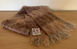 Vintage Glen Cree 100% Mohair Shawl Scarf Light Brown 150cm X 22cm Scotland - Picture 1 of 3