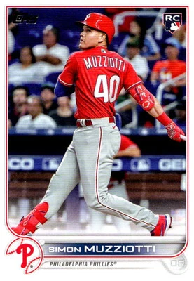 2022 Topps Update Simon Muzziotti Rookie Philadelphia Phillies #US19 - Image 1 of 2