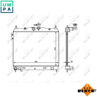 RADIATOR ENGINE COOLING 53361 FOR G4EE 1.4L G4EA 1.3L G4HD/G4HG 1.1L G4ED 1.6L - Image 1 of 4