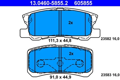 ATE 13.0460-5855.2 Brake Pad Set, disc brake for CHRYSLER,CITRO?N,JEEP,LANCIA,MI - Image 1 of 3