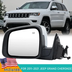 Power Mirror Manual Fold For 2011-2021 Jeep Grand Cherokee Left Chrome w/ Memory - Picture 1 of 17