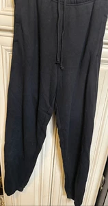 Skims Women's Elastic Waist Drawstring Cotton Fleece Jogger Pants Black XS - Picture 1 of 9