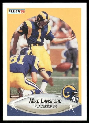 1990 Fleer #41 Mike Lansford Los Angeles Rams Football Card - Image 1 of 2