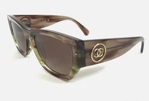 Chanel Sonnenbrille 5507-A c.1743/S5 Khaki Braun Transparent Asian Fit Gestell - Bild 1 von 9