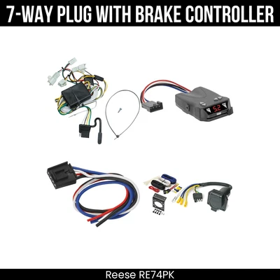Arnés de cableado de remolque de 7 vías para autocaravana Reese + control de freno para Toyota 4Runner 96-02 Foto 1 de 4