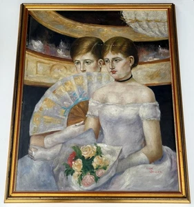 Large 20th century Listed Artist, John Bowen "Young Women" Oil Painting/Canvas. - Picture 1 of 15