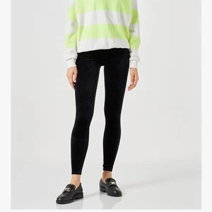 Spanx High Waisted Leggings Velvet Black Size Large Fall Holidays Christmas - Picture 1 of 9