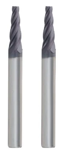 2PC 1/8" Carbide Endmill 4 Flute Square 7deg taper per side TiAlN (CB4-H) - Picture 1 of 7