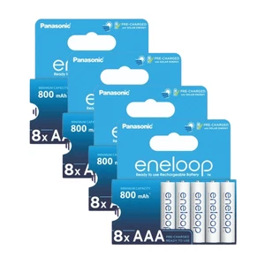 32 Panasonic Eneloop Rechargeable AAA HR03 Batteries Blister Pack 1.2V 800mAh - Picture 1 of 6