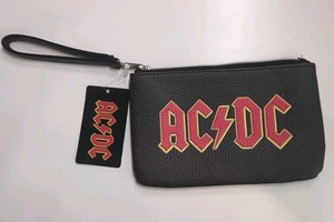NWT AC/DC Rock Money Talk Canvas Zippered Makeup Bag Clutch Officially Licensed  - Picture 1 of 10