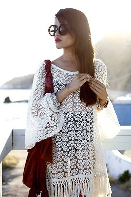 Túnica Gitana Junkies Mimi Original Margarita Encaje Crema M/L  Foto 1 de 4