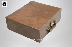 Caja de almacenamiento de cuero sintético para piezas de ajedrez de 4,2"- 4,6" con bandeja - caja estilo estuche - Imagen 1 de 4