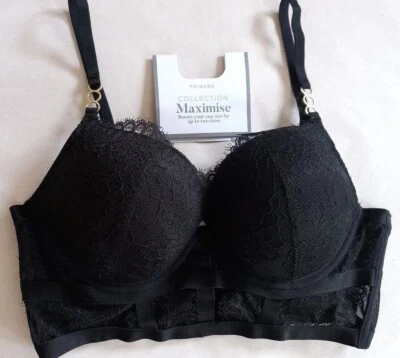 2 РАЗМЕРА БОЛЬШЕ MAXIMISE BOOB РАБОТА SUPERBOOST БОМБА PRIMARK БЮСТГАЛЬТЕР ЧЕРНЫЙ - Изображение 1 из 4