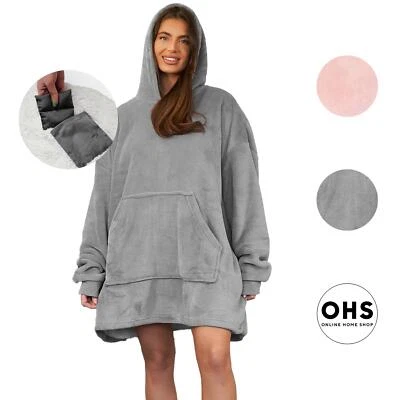 OHS Weighted Hoodie Blanket Oversized Giant Fleece Wearable Throw Stress Relief