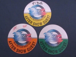 ZZ TOP AFTER SHOW GAST SET 3 BACKSTAGE PÄSSE (UNBENUTZT) RECYCLER TOUR '90-'91 - Bild 1 von 4
