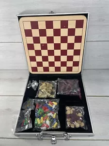 Multi Game Set in Case - by Cardinal Indus Chess Checkers Backgammon Chess - Picture 1 of 4