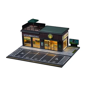 1/64 Scale Diorama Coffee Shop Model Repair Workshop Car Garage Scene Model - Picture 1 of 15