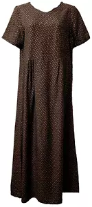 Laura Ashley Maxi Dress 8 US 12 UK Ditsy Floral Brown POCKET Prairie Cottage 90s - Picture 1 of 9