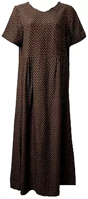 Laura Ashley Maxi Dress 8 US 12 UK Ditsy Floral Brown POCKET Prairie Cottage 90s - Image 1 of 4