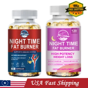 Night Time Slimming Softgels Fat Burner Weight Loss, Supports Energy Supplement - Picture 1 of 20