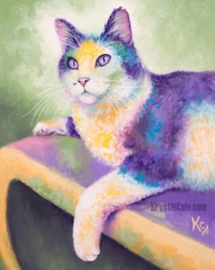 Tuxedo Cat Art Print by Krystle Cole - Picture 1 of 5