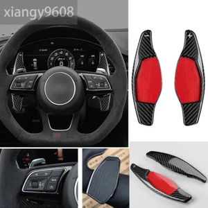 Carbon Fiber Steering Wheel Paddles Shifter Trim For Audi R8 RS3 RS4 2018+RS5 TT - Picture 1 of 11