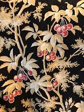 3 Gd Coupons Tissu Ancien Lin Napoléon III Cerise Antique Victorian Linen fabric
