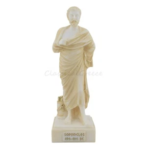 Statue Ancient Greek Tragedian Sophocles Alabaster 7" - 18cm Cast Marble - Picture 1 of 10
