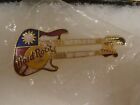 Hard Rock Cafe pin Taipei flag-colored doubleneck guitar (translucent red)