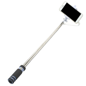New Wired Extendable Telescopic Selfie Stick Photo Mini Jack 3.5mm Black #940