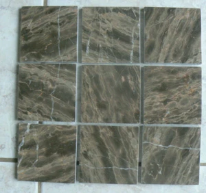 Emperador Cafe 4"x4" Tiles Polished Marble,Brown,Box of 9 Premium Natural Stones - Picture 1 of 11