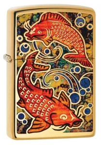 Zippo Koi Fish, Fusion Lighter, High Polish Brass NEW IN BOX - Picture 1 of 1