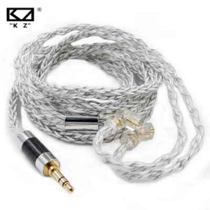 KZ Cavo Auricolari 8 Core Argento Blu Ibrido 784 Core Placcato Argento Aggiornamento D - Foto 1 di 6