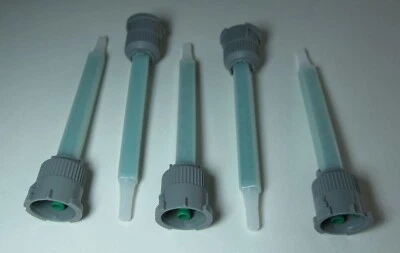 5-PACK 3M SCOTCH-WELD EPX II EPOXY MIXING NOZZLES SQUARE GREEN FOR 48.5ML/50ML - Image 1 of 2