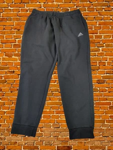 ADIDAS XLARGE BLACK JOGGERS TROUSERS TRACK ACTIVE FOOTBALL SPORT RUN GYM MENS XL - Picture 1 of 4