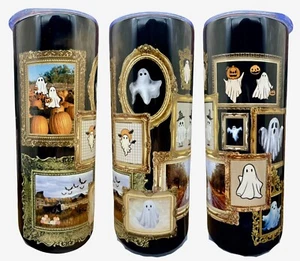 Junk Journal Custom Tumbler Made By Me: 20oz Halloween Ghosties - Picture 1 of 6