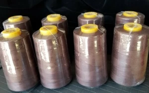 8 Spools Serger Thread Brown T27 S/2 6000 Yds Each Overlock Sewing Machine Cone - Picture 1 of 3